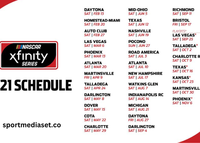 Xfinity Racing Schedule