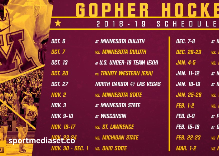 MN Gophers Men's Hockey Schedule