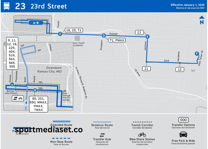 Bus Schedule for the 23